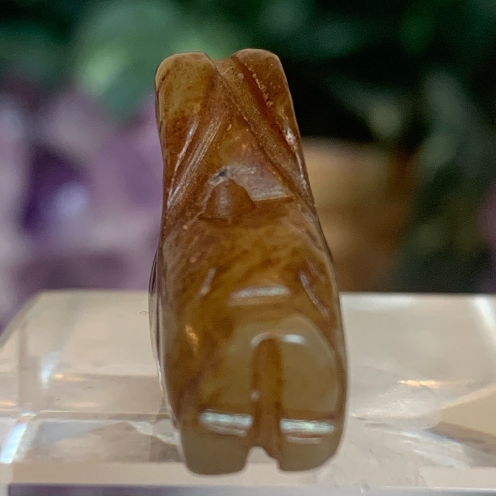Hand Carved Jade Chinese Zodiac Ram Drilled Animal Bead Stone Figurine 20th C. - Picture 9 of 16